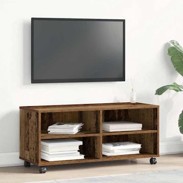 vidaXL TV-kast 90 x 35 x 40,5 cm Bruin Bewerkt hout, Huis en Inrichting, Kasten | Televisiemeubels, Minder dan 50 cm, Verzenden