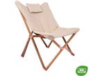 Bo-Camp Bloomsbury - Relaxstoel - Inklapbaar - Beige, Caravans en Kamperen, Kampeermeubelen, Verzenden, Zo goed als nieuw