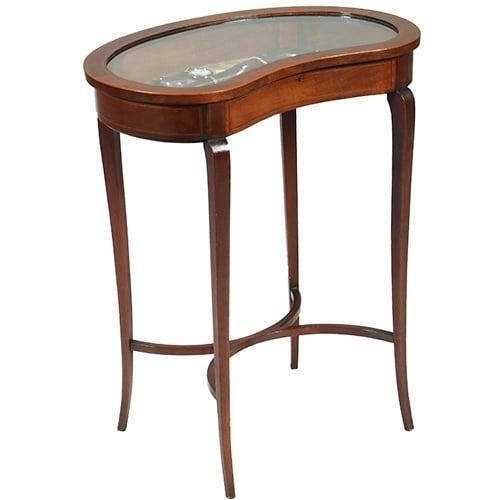 Victoriaans niervormig juwelentafeltje mahoniehout ca 1875, Antiek en Kunst, Antiek | Meubels | Tafels, Ophalen of Verzenden