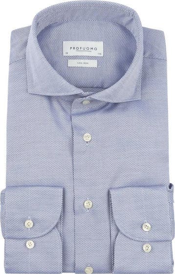 Profuomo Basketweave Overhemd Blauw maat 43 Heren, Verzenden, Nieuw, Blauw, Profuomo