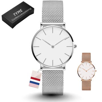 Tyme Ibiza Dames Horloge - 36mm Wit/Zilver - Goed Leesbaar, Ophalen of Verzenden, Nieuw