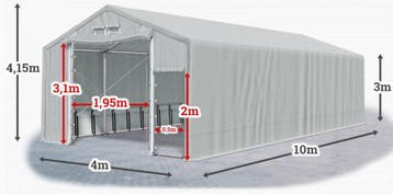 Opslagtent Wikinger Premium 4 x 10 x 3 mtr (Opslagtent PVC), Verzenden, Nieuw