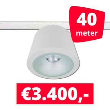 *TIP* LED RAILVERLICHTING CAN WIT 40 SPOTS 3000K + 40M RAILS, Ophalen of Verzenden