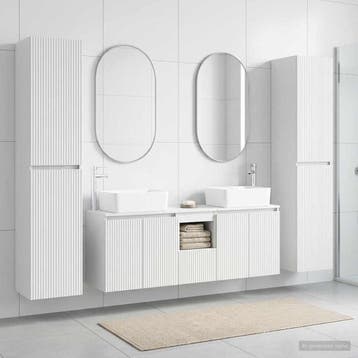vidaXL Badkamermeubelset 5 st Wit 33 x 34,5 x 160 cm Bewerkt, Huis en Inrichting, Verzenden, Nieuw