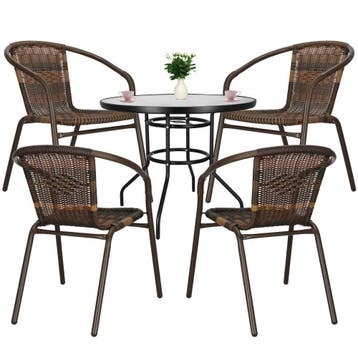 Tuinset | Balkonset | Bistroset | 3-delig | Tafel + 4, Ophalen of Verzenden, Nieuw