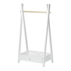 [en.casa] Kinder kledingrek Laxe 126x73x43 cm wit en houtkle, Verzenden, Nieuw
