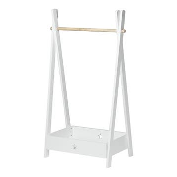 [en.casa] Kinder kledingrek Laxe 126x73x43 cm wit en houtkle, Verzenden, Nieuw