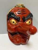 Noh masker - Hout, Groot houten gebeeldhouwd Nô-masker van