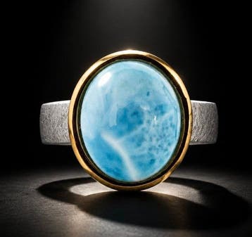 925 zilver gedeeltelijk verguld, roze opaal cabochon - Ring