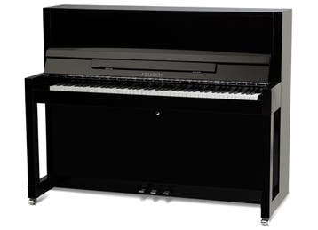 Feurich 115 Premiere PE messing piano, Nieuw, Zwart, Piano