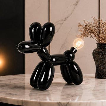 sculptuur, Scotty Balloon Dog Tafellamp – Hoogglans Zwart –