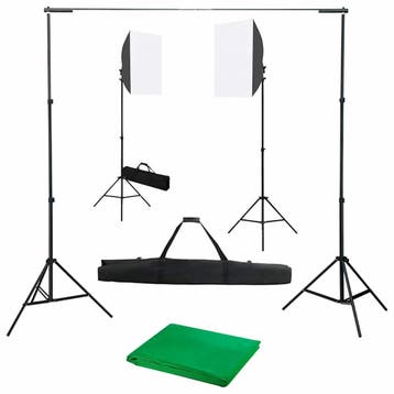 vidaXL Fotostudioset met softboxlampen en achtergrond, Verzenden, Nieuw