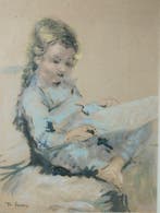 Frans Smeers (1873-1960) - Lezend meisje