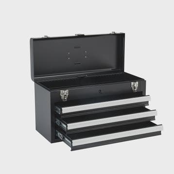 SucceBuy 20-inch Metalen Gereedschapskist met 3 Lades - Zwar, Verzenden, Nieuw