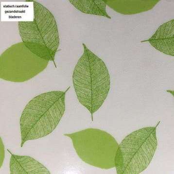 Statisch raamfolie, glasfolie, bladeren gezandstraald (90cm), Nieuw