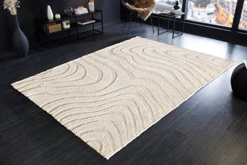 Design Tapijt WAVE 240x170cm crème beige 3D effect - 43129, Huis en Inrichting, Stoffering | Tapijten en Kleden, Ophalen of Verzenden