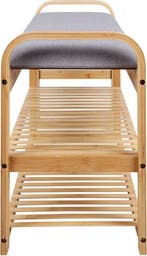 2dekans | Leitmotiv Bank Arch - Bamboe met Grijs Kussen -, Ophalen of Verzenden, Zo goed als nieuw