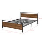 Metalen bed Finse bedframe zwart en walnootkleurig 140x200, Huis en Inrichting, Slaapkamer | Bedden, Verzenden, Nieuw