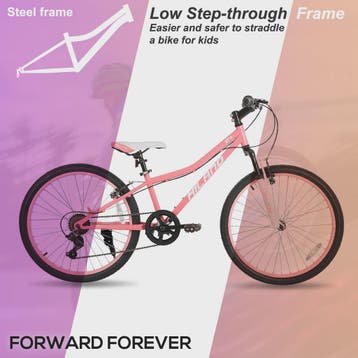 Hiland 24 Inch Kinder Mountainbike met Voorvering - Fiets vo, Verzenden, Nieuw