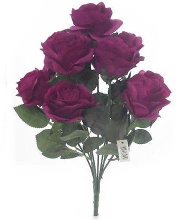 Zijden Rozen Beauty Dark Pink 9 knoppen Boeket 45 cm, Ophalen of Verzenden, Nieuw