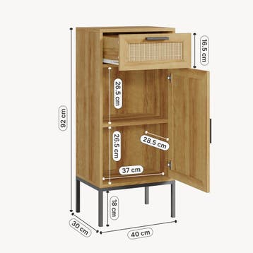 Badkamerkast Marhasa 92x40x30 cm Eikenlook/Zwart [en.casa], Verzenden, Nieuw