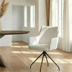 Leren eetkamerstoel Wave - Toledo Purewhite (wit) -, Bohemian, Eigentijds, Industrieel, Modern, Scandinavisch, Wit, Nieuw, Leer