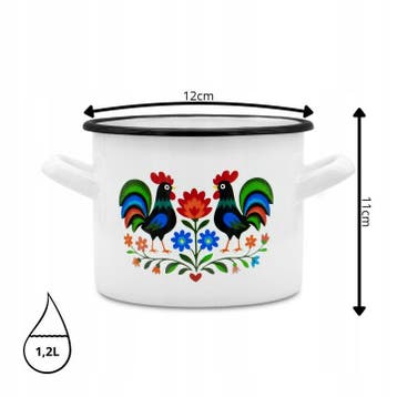Emaille Kookpan 1,2 Liter – Geëmailleerde Pan 12 cm – Kleine, Ophalen of Verzenden, Nieuw