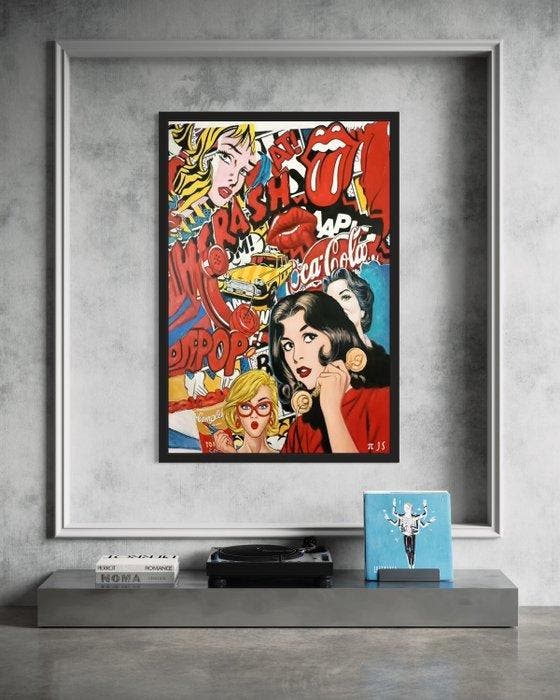 JS - Crash Stones-Toile-No RP, Antiek en Kunst, Kunst | Designobjecten