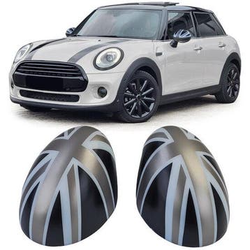 Spiegelkappen Union zwart/grijs passend voor Mini F54, F5..., Verzenden, Nieuw