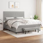vidaXL Boxspring met matras stof lichtgrijs 160x200 cm, Huis en Inrichting, Slaapkamer | Bedden, Verzenden, 200 cm, 160 cm, Nieuw