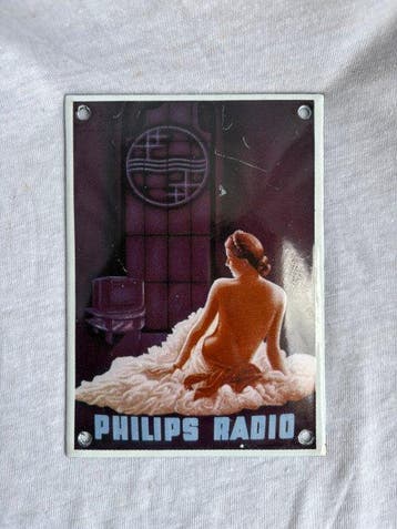 Philips Radio emaille reclamebord – art deco uitstraling -
