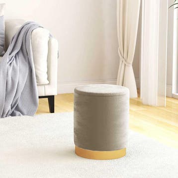 vidaXL Hocker met opbergruimte rond fluweel 31 x 37 cm, Verzenden, Nieuw, Grijs