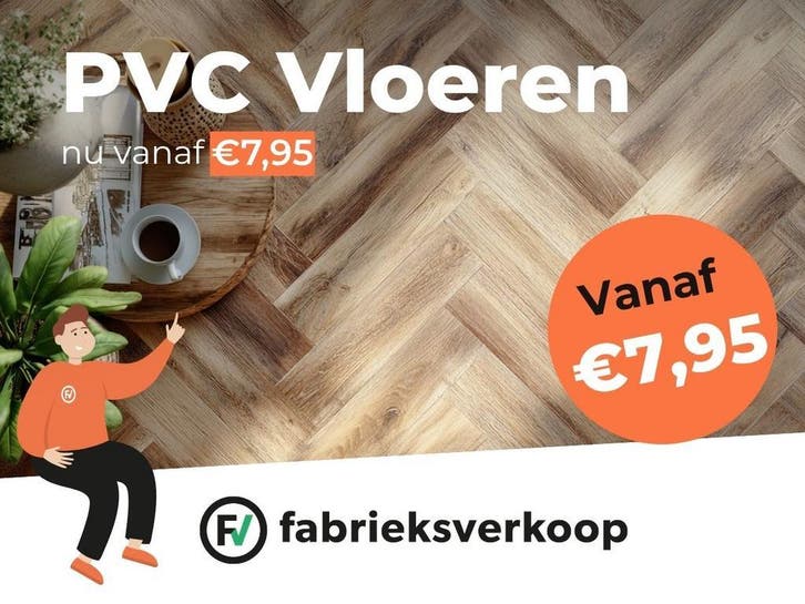 PVC vloer aanbieding, Goedkoop vanaf €7,95 p/m², Huis en Inrichting, Stoffering | Vloerbedekking, Wit, Crème, Beige, Bruin, Grijs