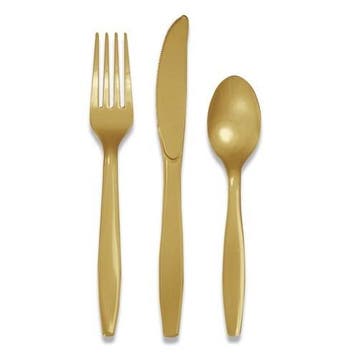 18 stuks gouden bestek assorti, Ophalen of Verzenden, Nieuw