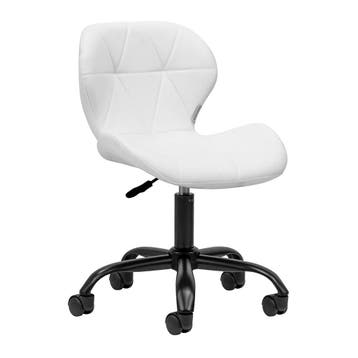 Salonstoel met Wielen Verstelbaar Wit – Met Rugleuning –, Ophalen of Verzenden, Nieuw