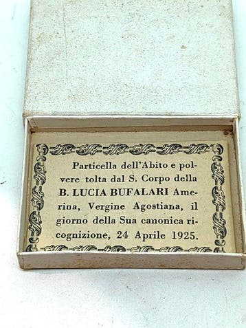 Reliekhouder - Textiel, Papier - 1920-1930 - Beata Lucia, Antiek en Kunst