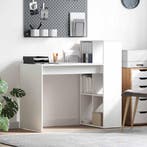 vidaXL Bureau met plank Wit 108 x 55 x 103.5 cm Bewerkt hout, Verzenden, Nieuw