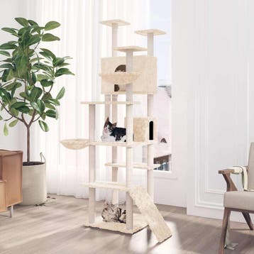 vidaXL Kattenmeubel met sisal krabpalen 191 cm crèmekleurig, Verzenden, Nieuw