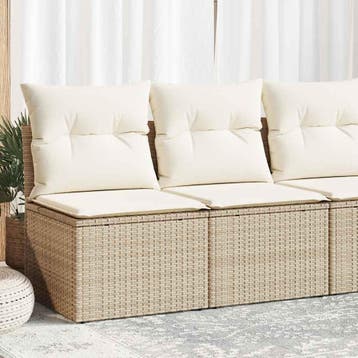 vidaXL 2-delige Loungeset met kussens poly rattan acacia, Verzenden, Nieuw, Loungeset