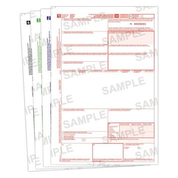 CMR vrachtbrief handset 4-voud - Genummerd - Doos 500 sets, Ophalen of Verzenden