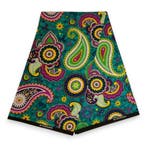 Afrikaanse print stof - Turquoise Paars Paisley - 100% katoe, Ophalen of Verzenden, Nieuw
