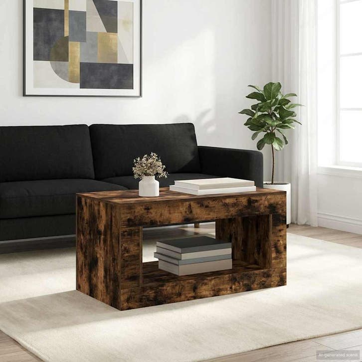 vidaXL Gerookte Eik, Huis en Inrichting, Tafels | Salontafels, Nieuw, 50 tot 100 cm, Overige houtsoorten, 50 tot 75 cm, Verzenden