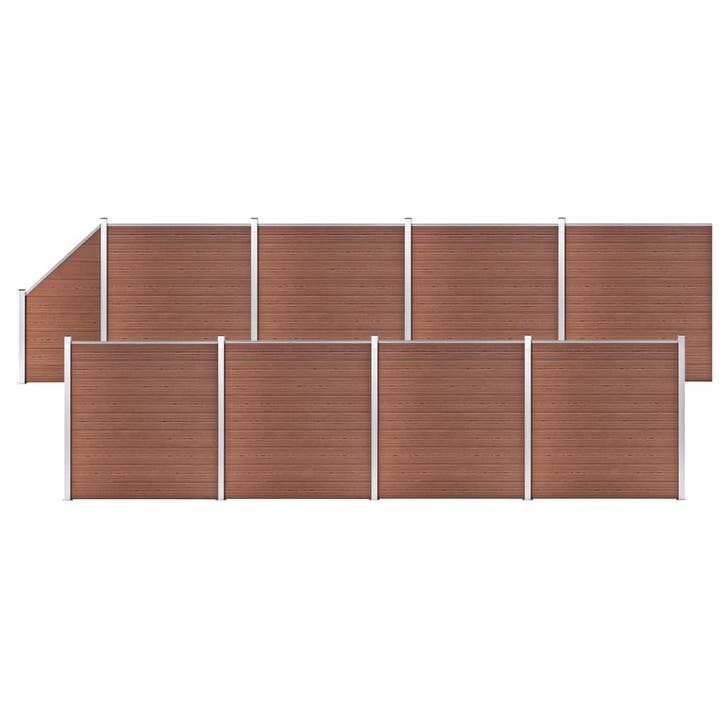 vidaXL Schuttingset 8 vierkant en 1 schuin 1484x186 cm HKC, Tuin en Terras, Schuttingen, Nieuw, Kunststof, 1 tot 2 meter, Verzenden