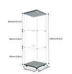 Glazen Vitrinekast met LED – 3 Planken en Slot, Huis en Inrichting, Kasten | Vitrinekasten, Verzenden, Nieuw