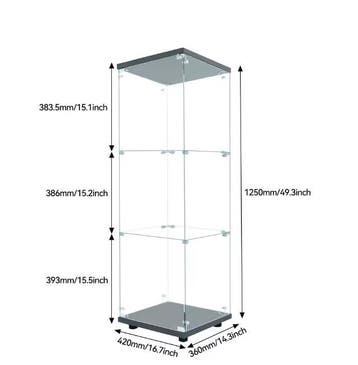 Glazen Vitrinekast met LED – 3 Planken en Slot, Huis en Inrichting, Kasten | Vitrinekasten, Verzenden, Nieuw