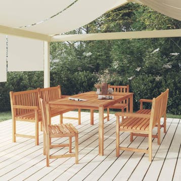 vidaXL 5-delige Tuinset massief teakhout, Verzenden, Nieuw, Teakhout, Tuinset