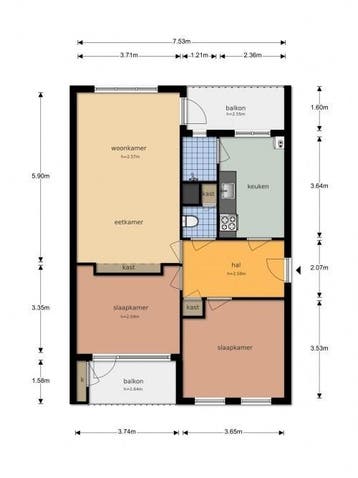 Te Huur 3 Kamer Appartement Herman Gorterstraat In Venlo, Direct bij eigenaar, Limburg, Appartement, Venlo