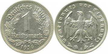 Duitsland 1 Reichsmark 1936 E f prfr J 354, Verzenden