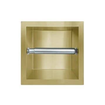 Inbouw toiletrolhouder mat goud zonder klep, Verzenden, Nieuw