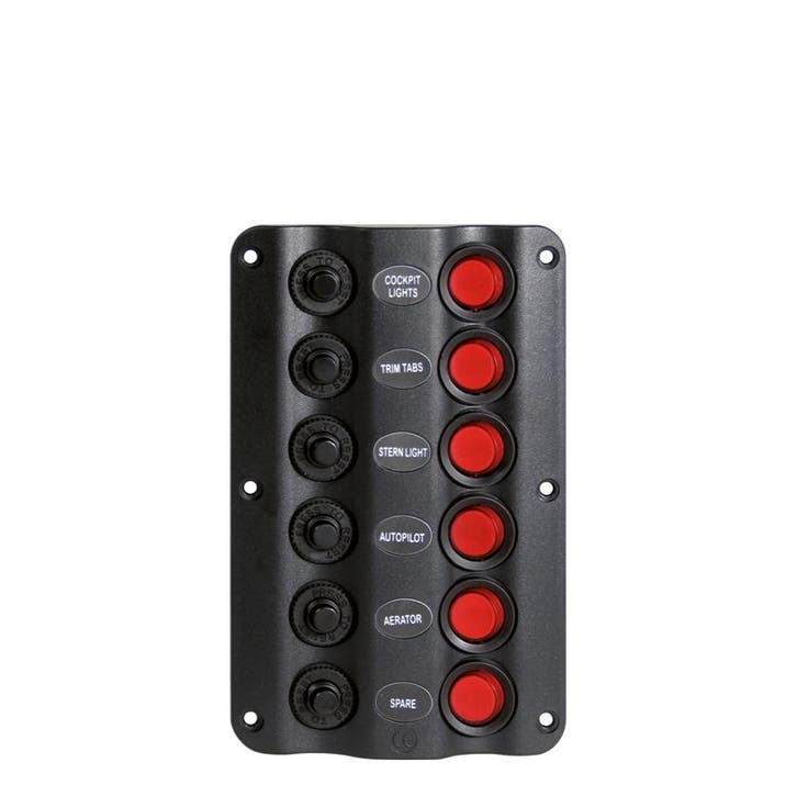 Talamex Schakelpaneel Wave 12V 6 Schakelaars, Watersport en Boten, Navigatiemiddelen en Scheepselektronica, Nieuw, Ophalen of Verzenden